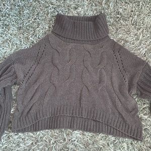 Army green turtle neck sweater